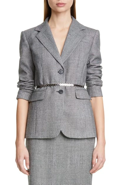 Shop Altuzarra Fenice Glen Plaid Stretch Wool Blazer In Black/ White