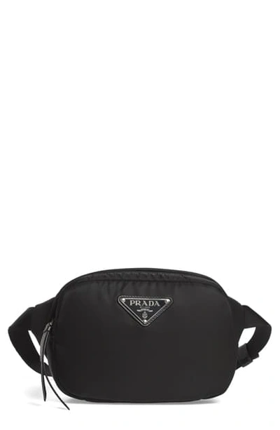 Shop Prada Tessuto Nylon Belt Bag - Black In Nero