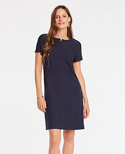 Shop Ann Taylor Petite Chevron Shift Dress In Night Sky