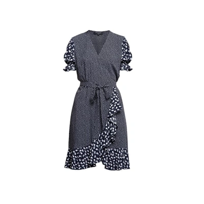 Shop Rumour London Myla Ruffled Wrap Dress With Short Sleeves In Floral Print