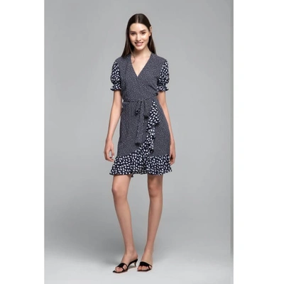 Shop Rumour London Myla Ruffled Wrap Dress With Short Sleeves In Floral Print
