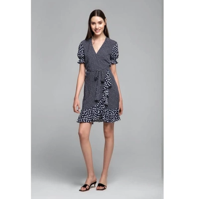 Rumour London Myla Ruffled Wrap Dress With Short Sleeves In Floral Print In Wrap