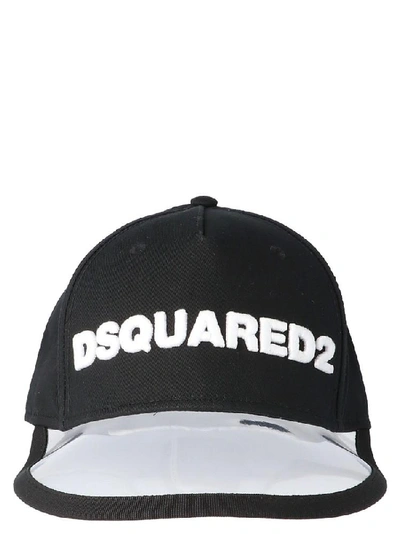 Shop Dsquared2 Transparent Visor Logo Cap In Black