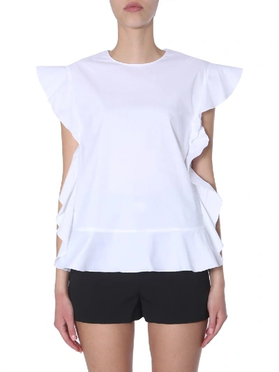 Shop Red Valentino Ruffled Top In White