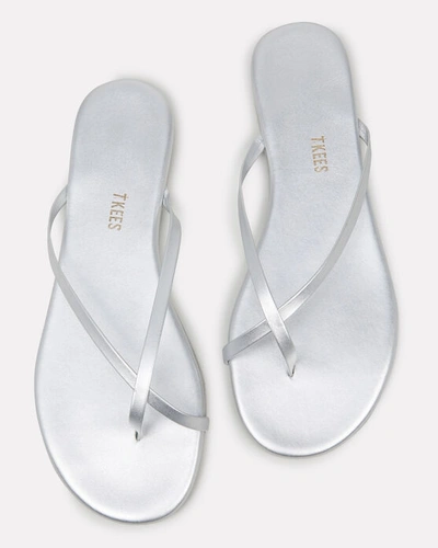 Tkees Silver Showers Metallic Flip-flops In Silver