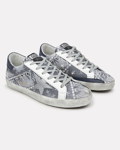 Shop Golden Goose Superstar Bandana Low-top Sneakers In Blue-med