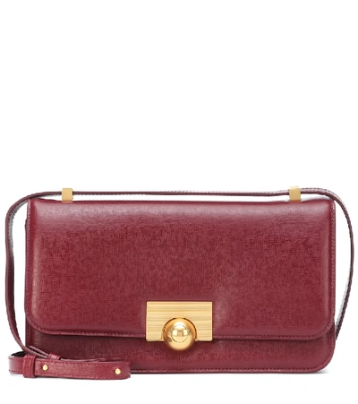 Shop Bottega Veneta Leather Shoulder Bag In Red