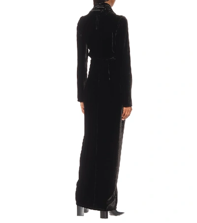 Shop Rick Owens Velvet Wrap Gown In Black