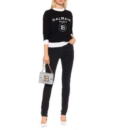 Shop Balmain Logo Wool And Cashmere Sweater In Black