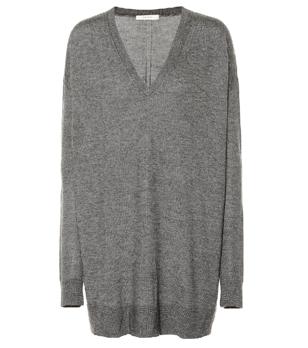 The Row Amherst Cashmere And Silk Sweater In Grey ModeSens