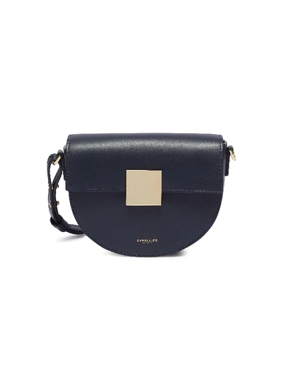 Demellier the Mini Oslo Leather Saddle Bag In Navy ModeSens