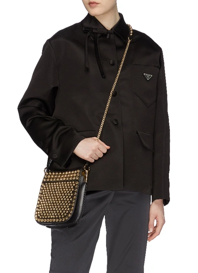 Shop Prada 'margit' Stud Small Leather Bag