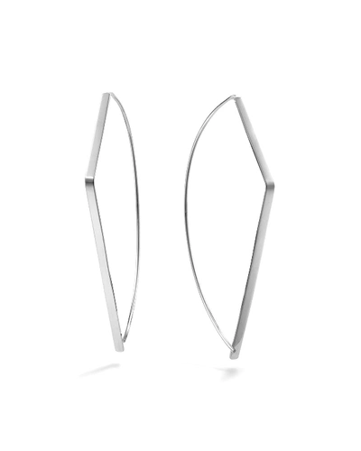 Shop Lana 14k Gold Angular Pull-through Earrings In White/gold