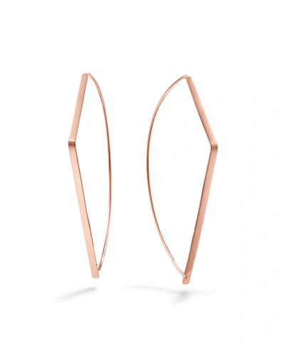 Shop Lana 14k Gold Angular Pull-through Earrings In Rose Gold