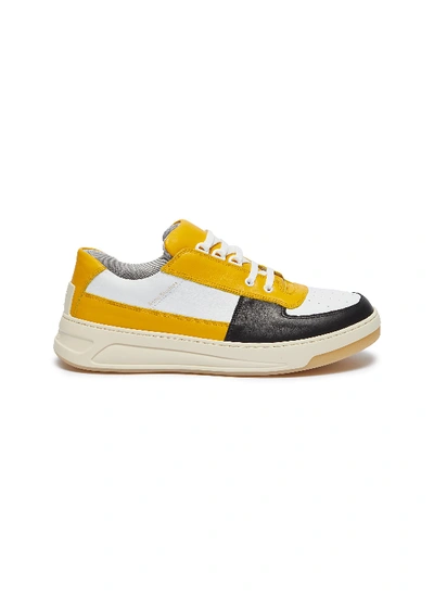Shop Acne Studios Patchwork Colourblock Sneakers In Yellow