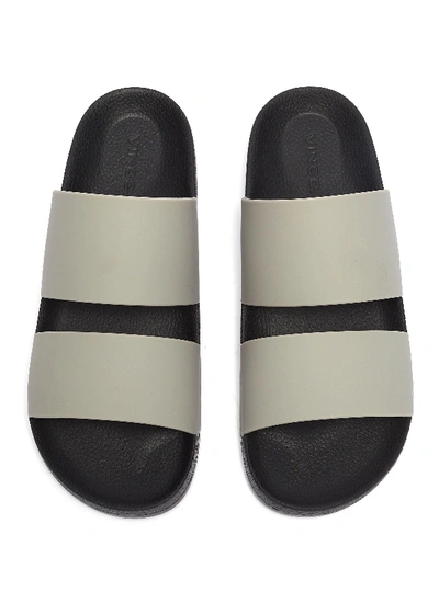 Shop Vince 'marina' Rubber Double Band Pool Slides In Dark Grey