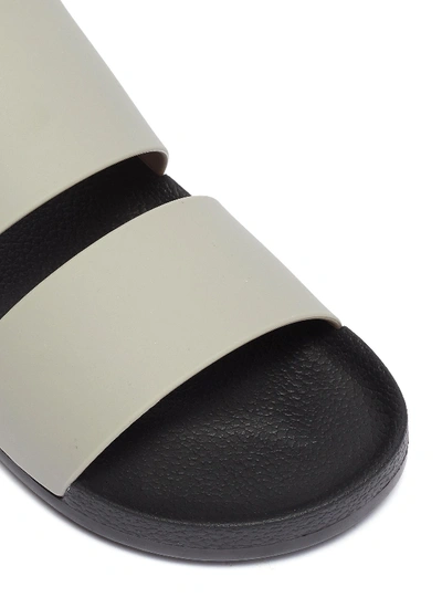 Shop Vince 'marina' Rubber Double Band Pool Slides In Dark Grey