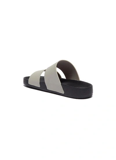 Shop Vince 'marina' Rubber Double Band Pool Slides In Dark Grey