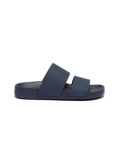 Shop Vince 'marina' Rubber Double Band Pool Slides In Navy