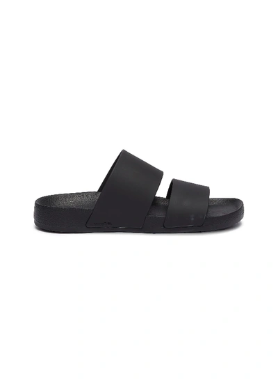 Shop Vince 'marina' Rubber Double Band Pool Slides In Black