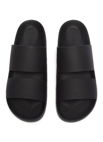 Shop Vince 'marina' Rubber Double Band Pool Slides In Black