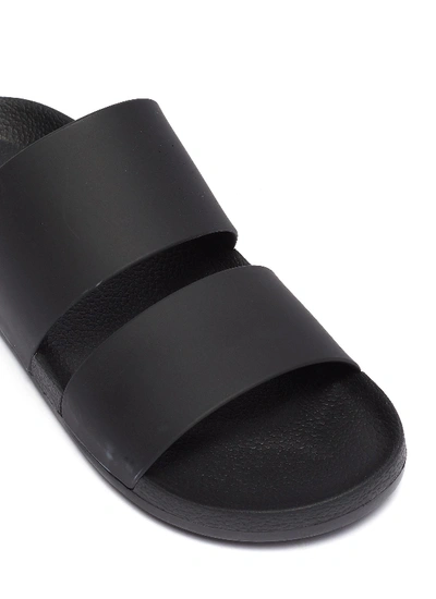 Shop Vince 'marina' Rubber Double Band Pool Slides In Black