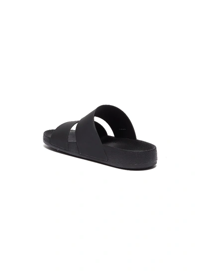 Shop Vince 'marina' Rubber Double Band Pool Slides In Black