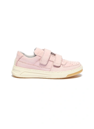 Shop Acne Studios Nubuk Leather Textile Hook-and-loop Sneakers In Pink