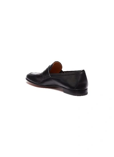 Shop Magnanni Leather Penny Loafers In Black