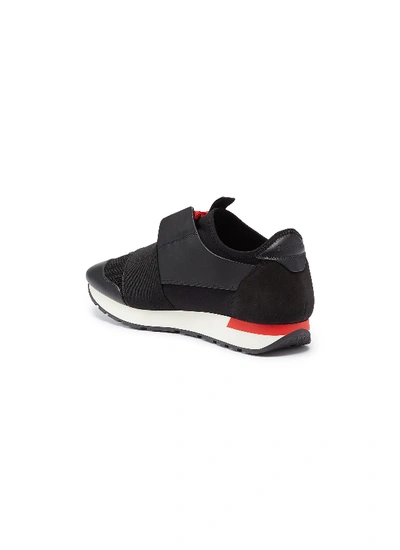 Shop Balenciaga 'race Runner' Mixed Panel Sneakers In Black