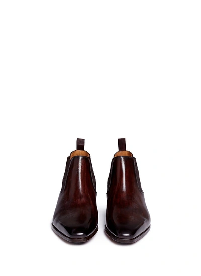 Shop Magnanni Leather Chelsea Boots In Brown