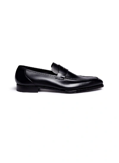 Shop George Cleverley 'george' Leather Penny Loafers In Black