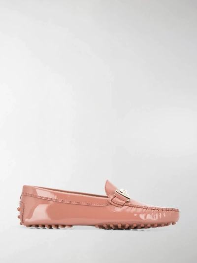 Shop Tod's Double T Loafers In Pink