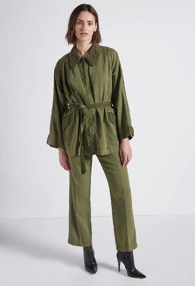 Shop Current Elliott The Relaxed Military Jacket In Army Green