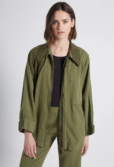 Shop Current Elliott The Relaxed Military Jacket In Army Green