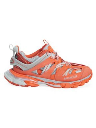 Shop Balenciaga Track Sneakers In Orange Grey