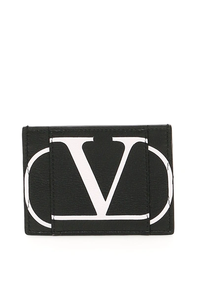Shop Valentino Vlogo Cardholder In Nero (black)