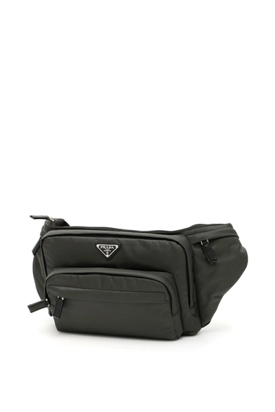 Shop Prada Nylon Beltbag In Piombo (grey)