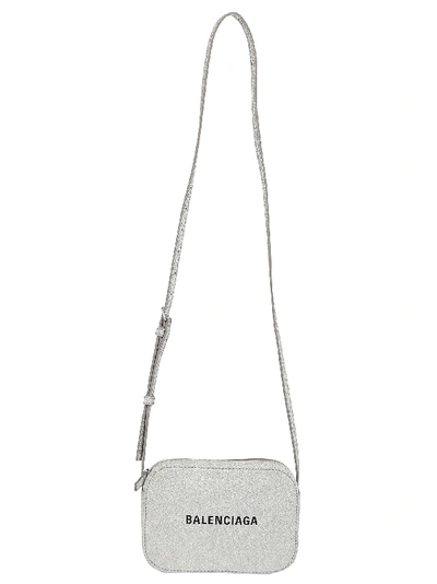 Shop Balenciaga Xs Everyday Camera Bag Shoulder Bag In Silver