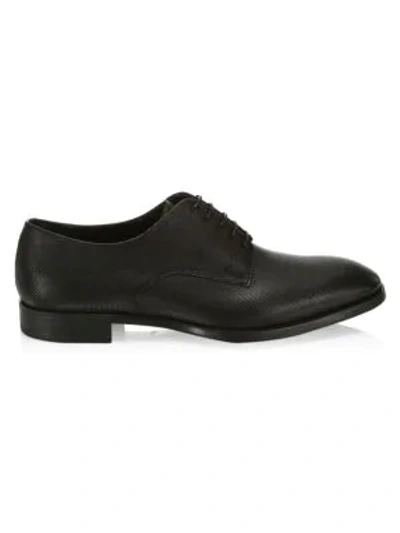 Shop Giorgio Armani Footwear Textured Derby Shoes In Black