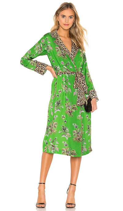 Shop Le Superbe Vacation Robe Dress In Emerald Jungle