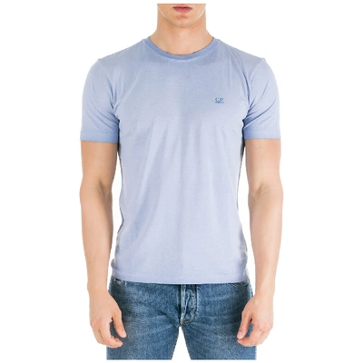 Shop C.p. Company Men's Short Sleeve T-shirt Crew Neckline Jumper In Blue