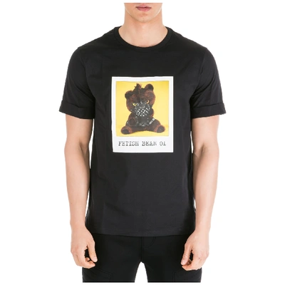 Shop Neil Barrett Men's Short Sleeve T-shirt Crew Neckline Jumper Fetish Bear In Black