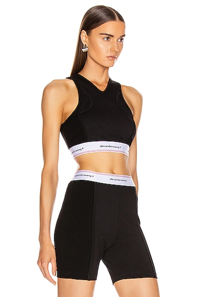 Shop Alexander Wang T Wash And Go Compact Rib Top In Black