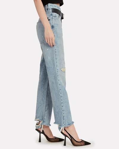 Shop Rta Dexter Half Belt Jeans In Denim-lt