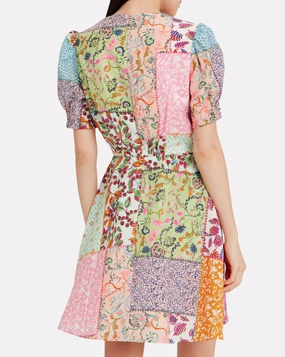 Shop Saloni Lea Patchwork Dress In Floral/patchwork