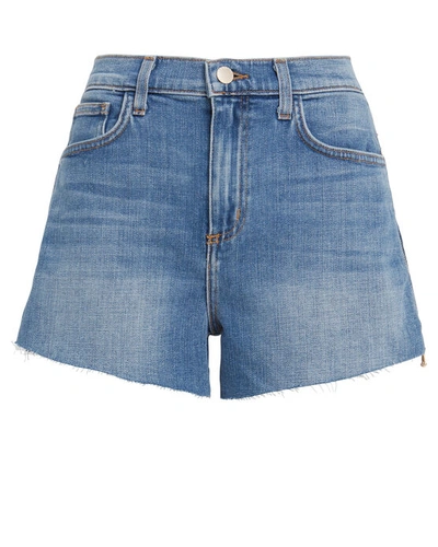 Shop L Agence Ryland Zipper-accented Denim Shorts