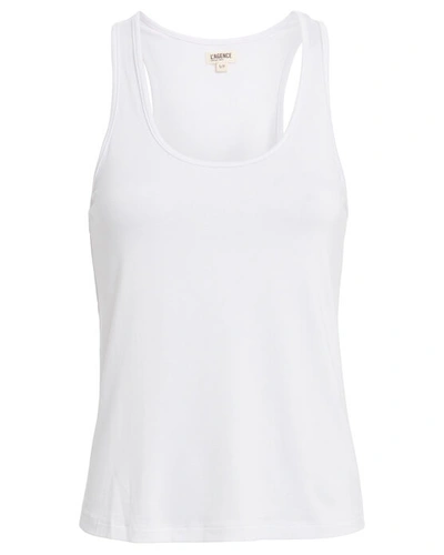 Shop L Agence L'agence Drew Racerback Jersey Tank Top In White