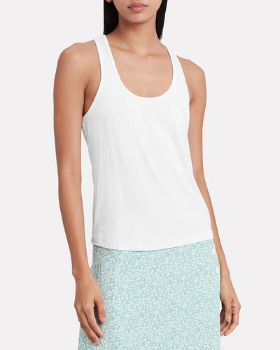 Shop L Agence L'agence Drew Racerback Jersey Tank Top In White