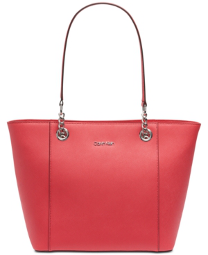 calvin klein hayden saffiano leather large tote